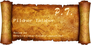Pildner Talabor névjegykártya